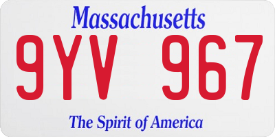 MA license plate 9YV967