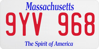 MA license plate 9YV968