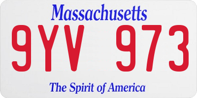 MA license plate 9YV973