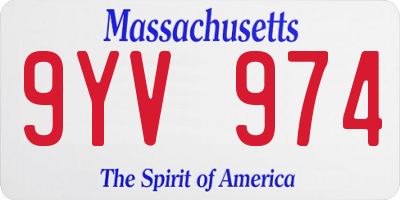 MA license plate 9YV974