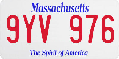 MA license plate 9YV976