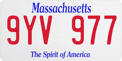MA license plate 9YV977