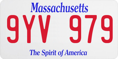 MA license plate 9YV979