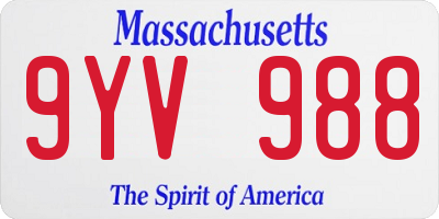 MA license plate 9YV988