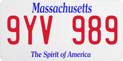 MA license plate 9YV989