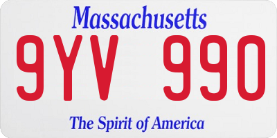 MA license plate 9YV990