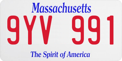 MA license plate 9YV991