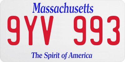 MA license plate 9YV993