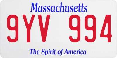 MA license plate 9YV994