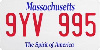 MA license plate 9YV995