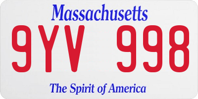 MA license plate 9YV998