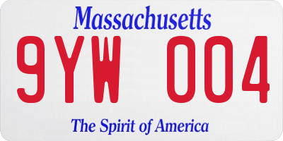 MA license plate 9YW004