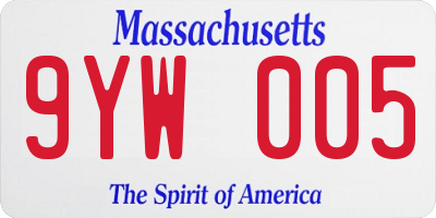 MA license plate 9YW005