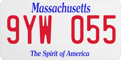MA license plate 9YW055