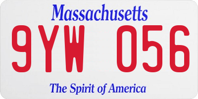 MA license plate 9YW056