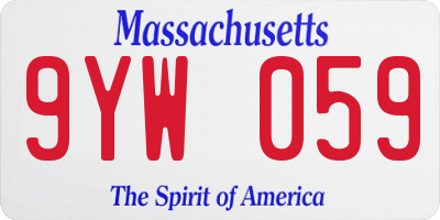 MA license plate 9YW059