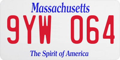 MA license plate 9YW064