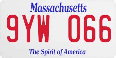 MA license plate 9YW066