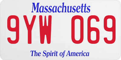 MA license plate 9YW069
