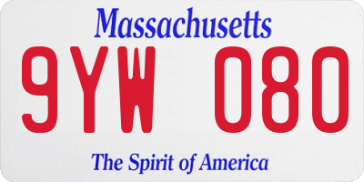 MA license plate 9YW080