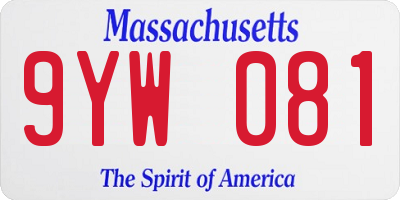 MA license plate 9YW081