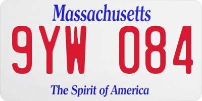 MA license plate 9YW084