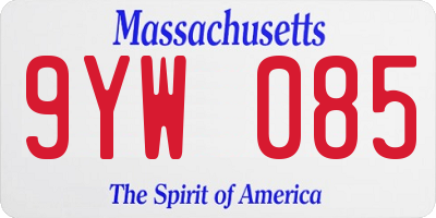 MA license plate 9YW085
