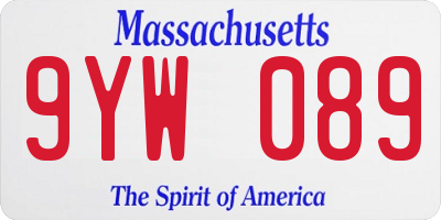 MA license plate 9YW089