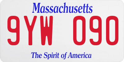 MA license plate 9YW090