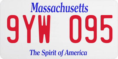 MA license plate 9YW095