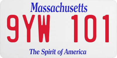 MA license plate 9YW101