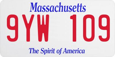 MA license plate 9YW109