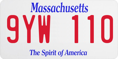 MA license plate 9YW110