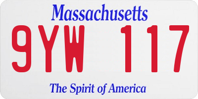MA license plate 9YW117