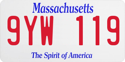 MA license plate 9YW119
