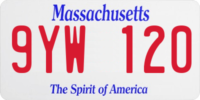 MA license plate 9YW120