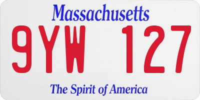 MA license plate 9YW127