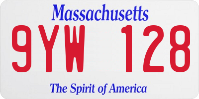 MA license plate 9YW128