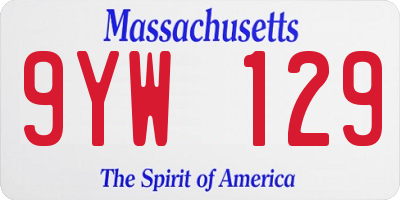 MA license plate 9YW129