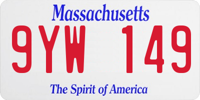 MA license plate 9YW149