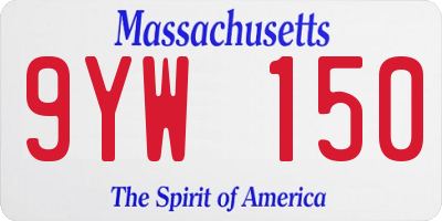 MA license plate 9YW150