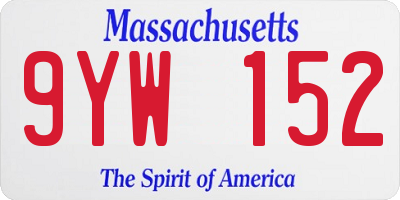 MA license plate 9YW152