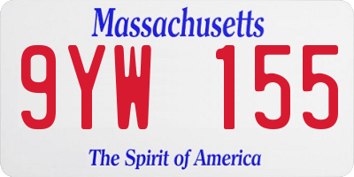 MA license plate 9YW155