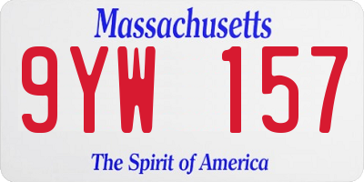 MA license plate 9YW157