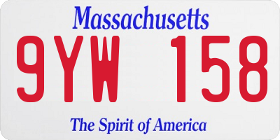 MA license plate 9YW158