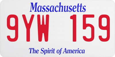 MA license plate 9YW159