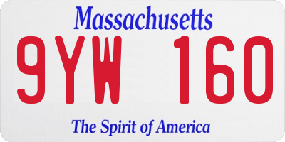 MA license plate 9YW160