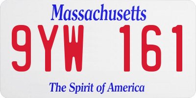 MA license plate 9YW161