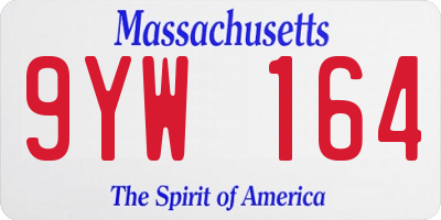 MA license plate 9YW164