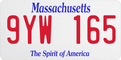 MA license plate 9YW165